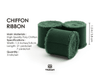 Fringe Chiffon Silk Ribbon 1.5" x 21Yd (Dark Green) - Vitalizart