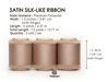 Silk Satin Ribbon with Wooden Spool 1.5” x 15 Yd (Champagne) - Vitalizart