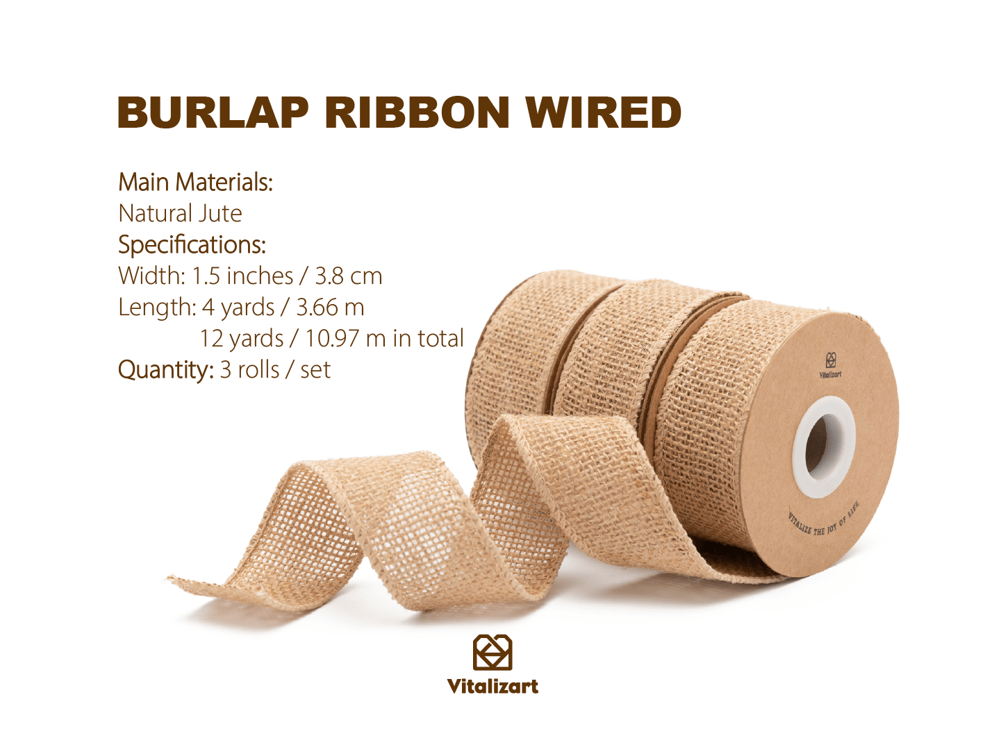Burlap Ribbon Wired 1.5