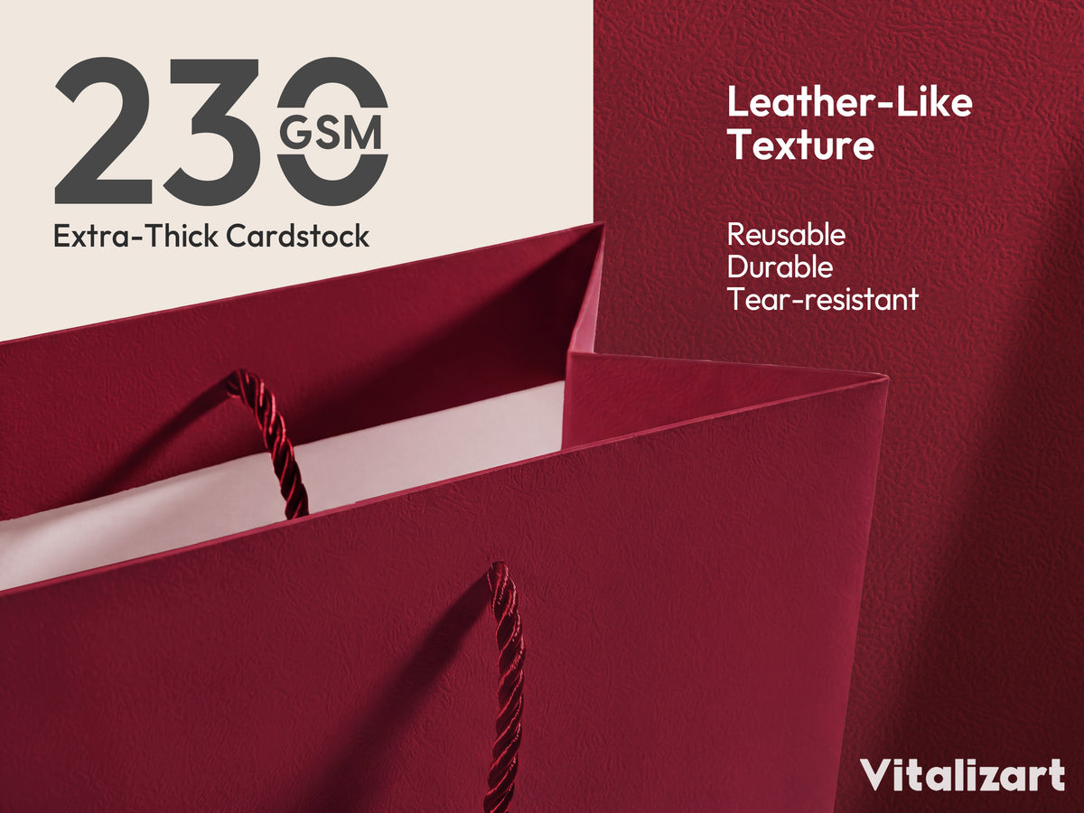 Christmas Gift Bags Large Paper Gift Bags with Ribbon Bows — Set of 4 - Vitalizart