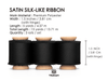 Silk Satin Ribbon with Wooden Spool 1.5” x 15 Yd (Black) - Vitalizart