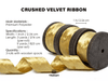 Deluxe Velvet Ribbon Set With Wooden Spool 1" x 9Yd (Gold) - Vitalizart