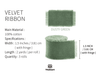 Frayed Fringe Velvet Ribbon 1.5" x 6 Yd (Dusty Green) - Vitalizart