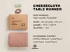 Cheesecloth Table Runner 35 x 120 Inches (Dusty Rose) - Vitalizart