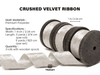 Deluxe Velvet Ribbon Set With Wooden Spool 1" x 9Yd (White) - Vitalizart