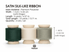 Silk Satin Ribbon With Wooden Spool 1" x 15 Yd (Green & Cream) - Vitalizart
