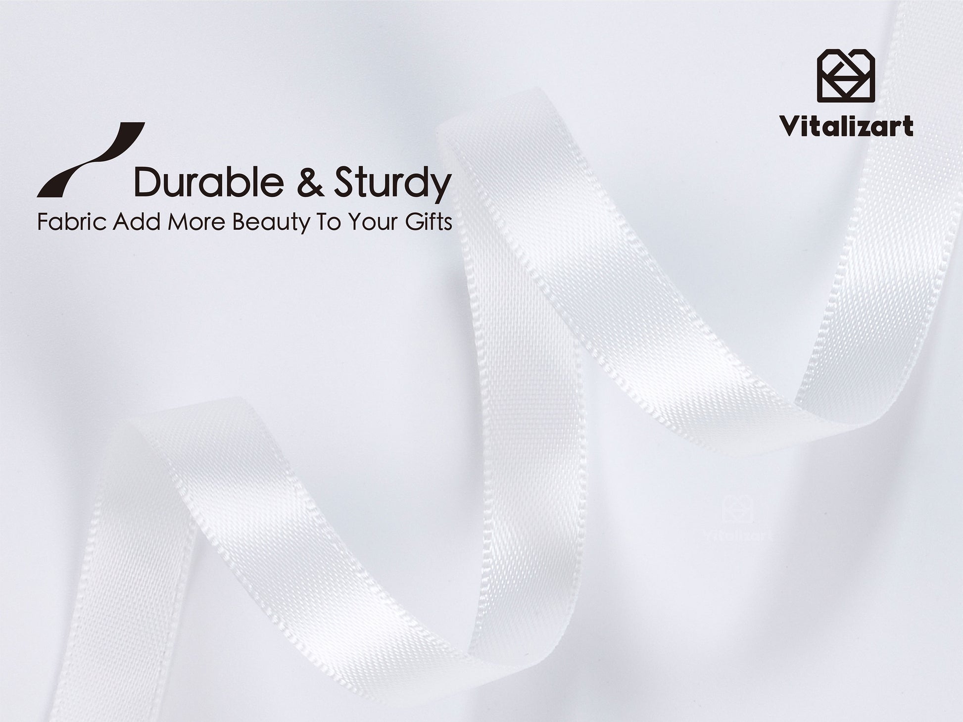 Ribbon for Crafts Double Faced Functional Satin Ribbon 3/8" x 100Yd (Off White) - Vitalizart