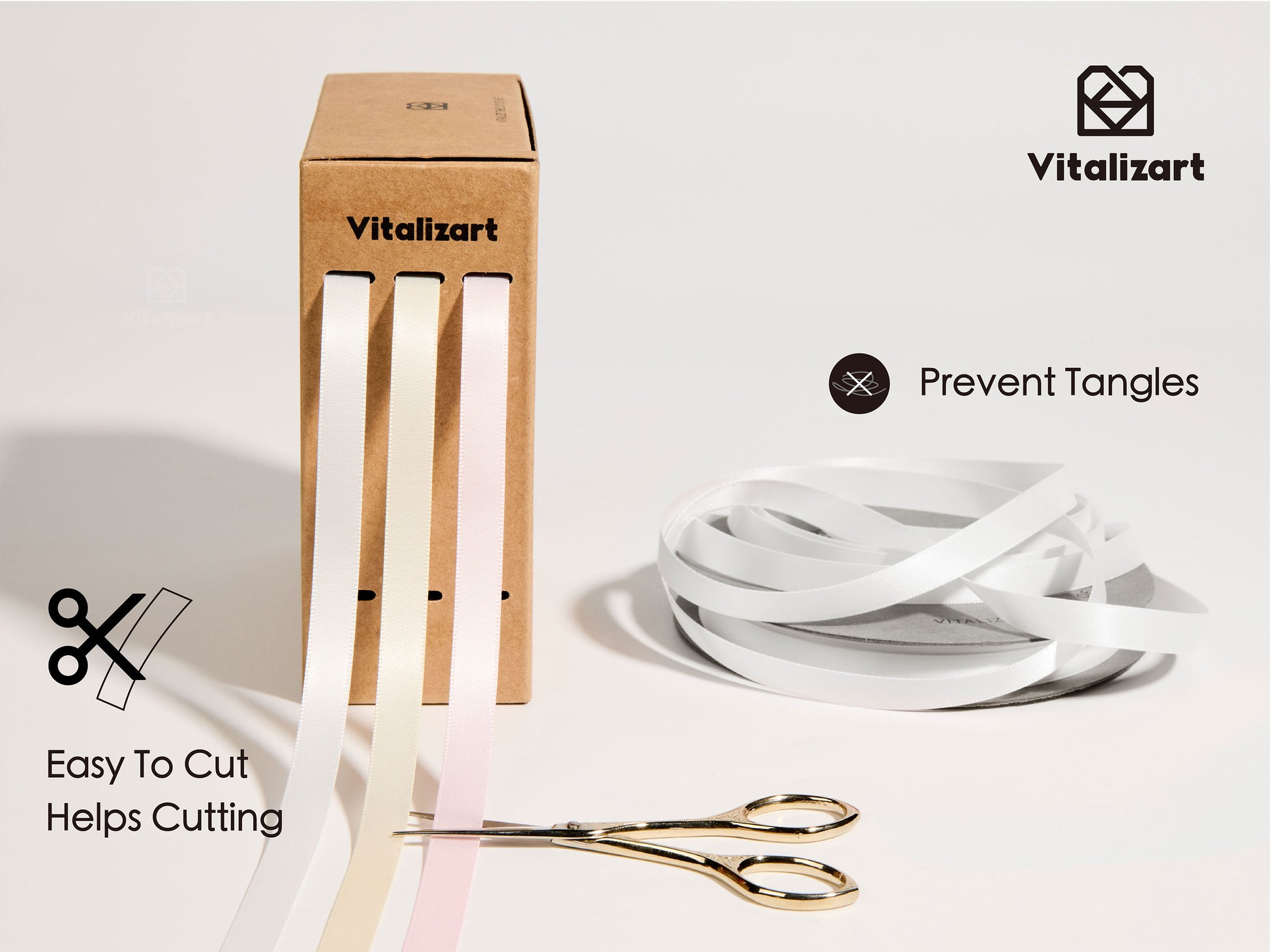 Ribbon for Crafts Double Faced Functional Satin Ribbon 3/8" x 120Yd (Pink & White) - Vitalizart