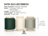 Silk Satin Ribbon with Wooden Spool 1.5” x 15 Yd (Green & Cream) - Vitalizart