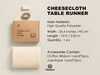 Cheesecloth Table Runner 35 x 120 Inches (Ivory) - Vitalizart