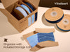 Vitalizart Velvet Ribbon 5/8" x 25 Yd, Christmas Ribbon Set, Rustic Gift Wrapping Ribbon for Crafts, Bows & Holiday Decor (Navy & Dusty Blue)