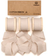 Vitalizart Ribbon Cotton Handmade Fringe 1" x 15 Yd  Pure Natural Cotton Ribbons (Light Nude)