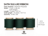 Silk Satin Ribbon With Wooden Spool 1" x 15 Yd (Dark Green) - Vitalizart