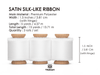 Silk Satin Ribbon with Wooden Spool 1.5” x 15 Yd (White) - Vitalizart