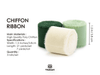 Fringe Chiffon Silk Ribbon 1 1/2 Inch x 21Yd (Cream & Green) - Vitalizart