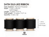 Silk Satin Ribbon With Wooden Spool 1" x 15 Yd (Black) - Vitalizart