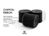 Fringe Chiffon Silk Ribbon 1.5" x 21Yd (Black) - Vitalizart