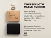 Cheesecloth Table Runner 35 x 120 Inches (Black) - Vitalizart