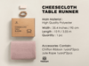 Cheesecloth Table Runner 35 x 120 Inches (Rosy Mauve) - Vitalizart