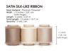 Silk Satin Ribbon with Wooden Spool 1.5” x 15 Yd (Champagne & Nude) - Vitalizart