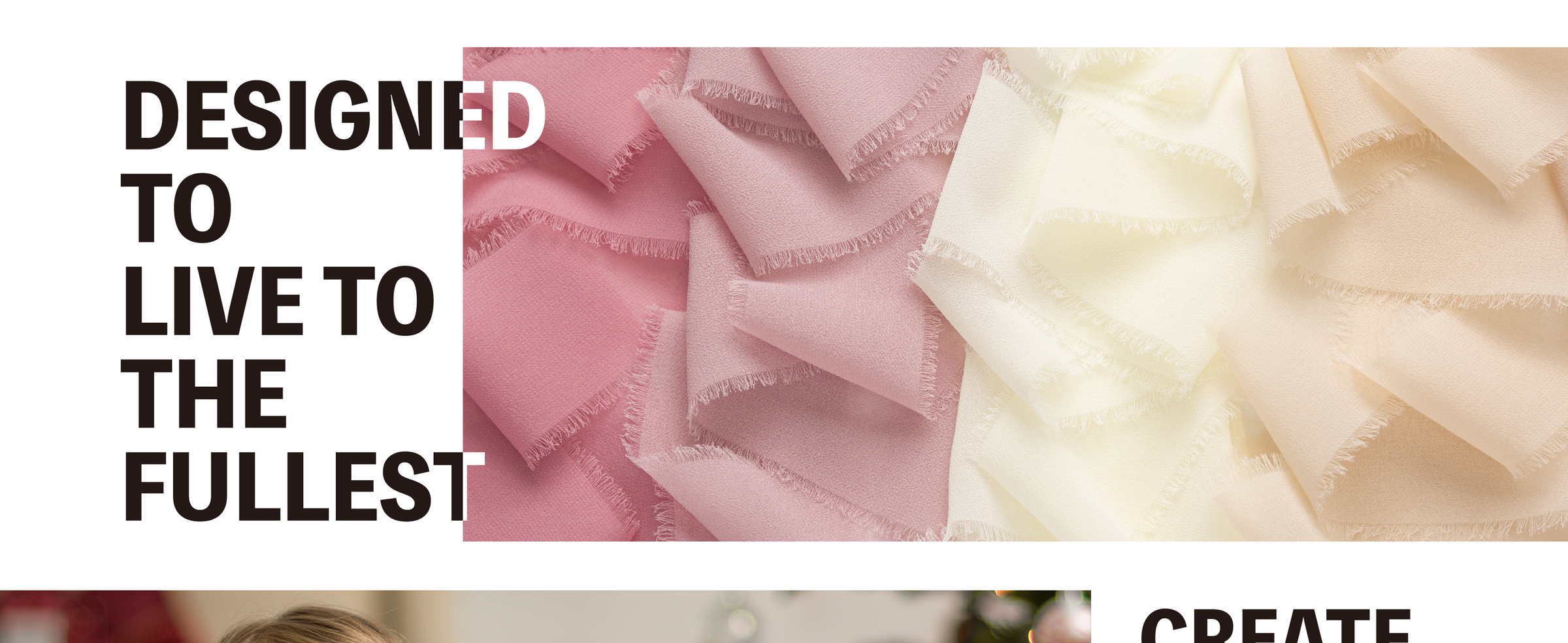 Layered pink, blush, cream, and peach chiffon ribbon with softly frayed edges
