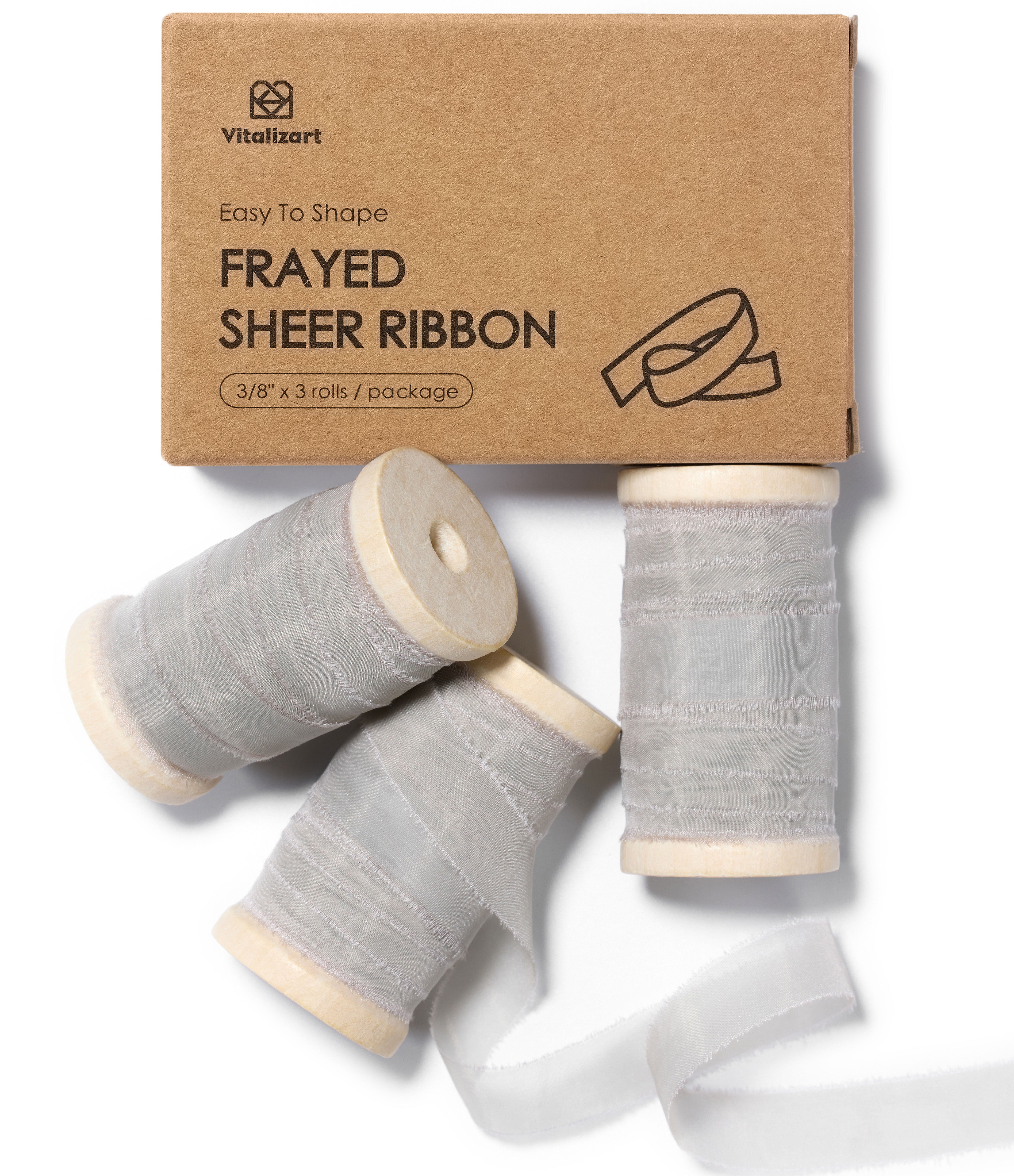 Frayed Edges Silk Like Organza Ribbon 3/8