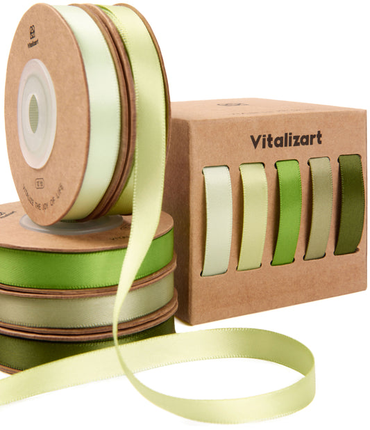 Double Face Satin Ribbon 3/8"x 50Yd (Mint Dark Sage Green)