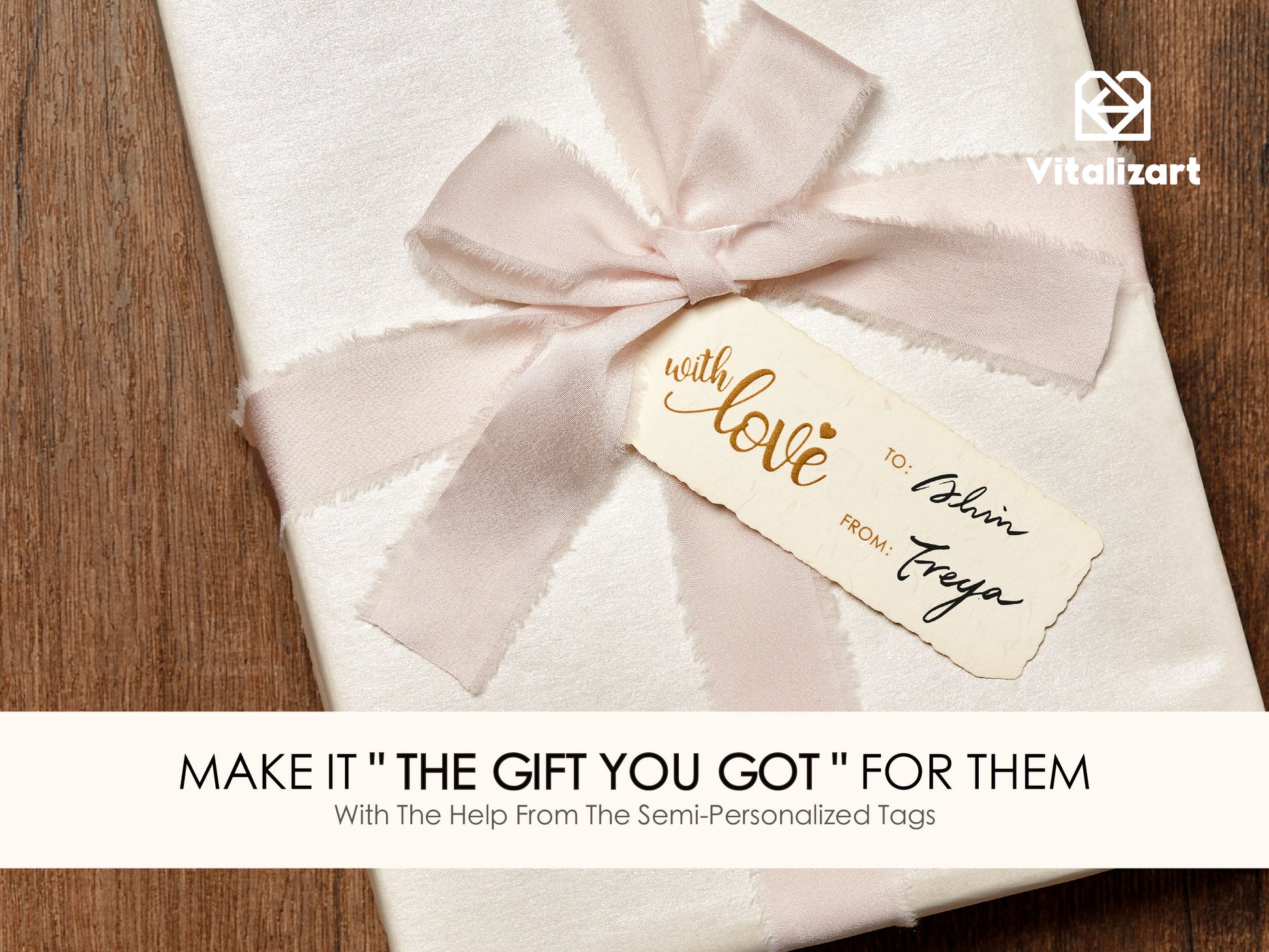 Wrapping Paper Set 30"x197" Pearly - Lustre With Silk Like Satin Ribbon & Gift Tags (White Paper & Light Nude Ribbons) - Vitalizart