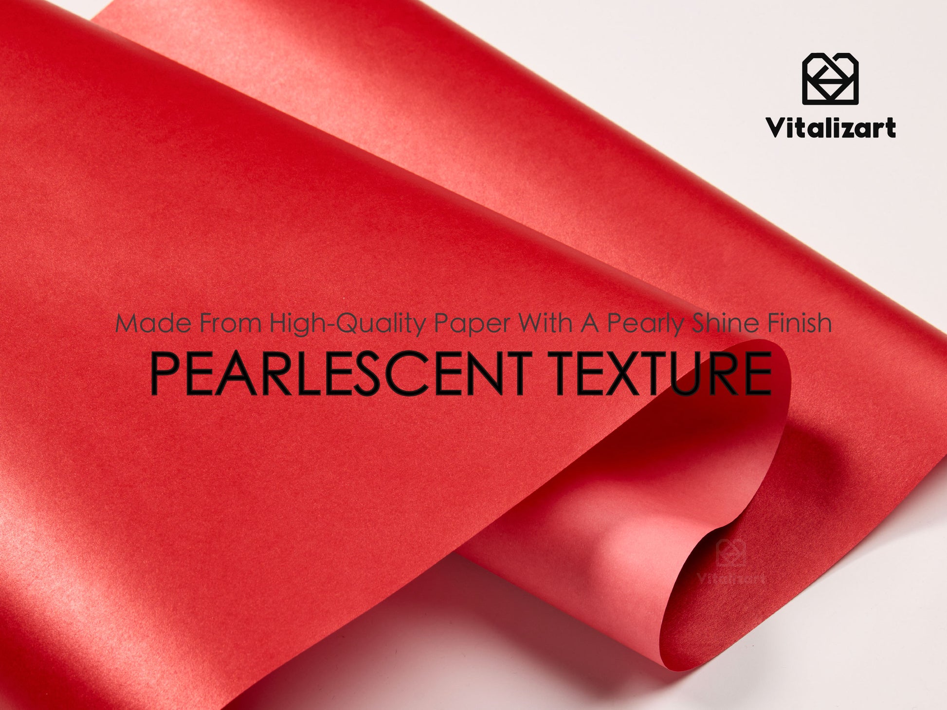 Wrapping Paper Set 30"x197" Pearly - Lustre With Silk Like Satin Ribbon & Gift Tags (Red Paper & Burgundy Ribbons) - Vitalizart