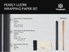 Wrapping Paper Set 30"x197" Pearly - Lustre With Silk Like Satin Ribbon & Gift Tags (Black Paper & Black Ribbons) - Vitalizart