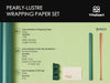 Wrapping Paper Set 30"x197" Pearly - Lustre With Silk Like Satin Ribbon & Gift Tags (Green Paper & Green Ribbons) - Vitalizart