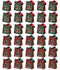 Christmas Small Paper Gift Bags with Ribbon Handles — Set of 30