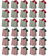 Christmas Small Paper Gift Bags with Ribbon Handles — Set of 30