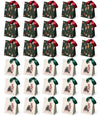 Christmas Small Paper Gift Bags with Ribbon Handles — Set of 30