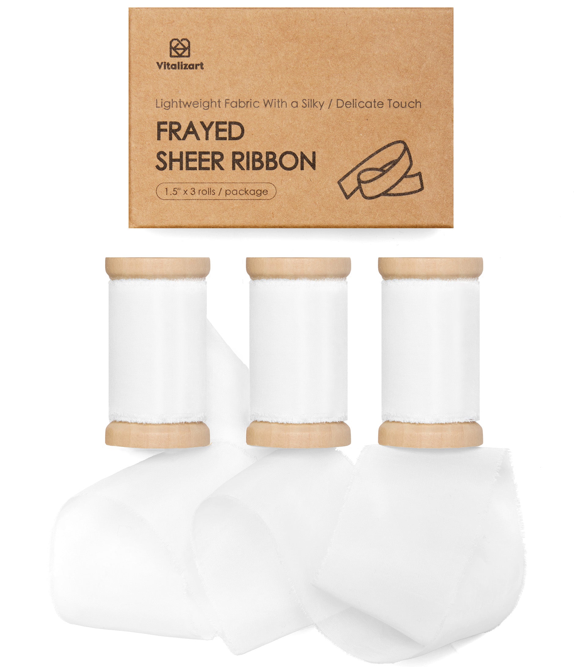 Silk Ribbon Frayed Sheer Ribbon 1 1/2