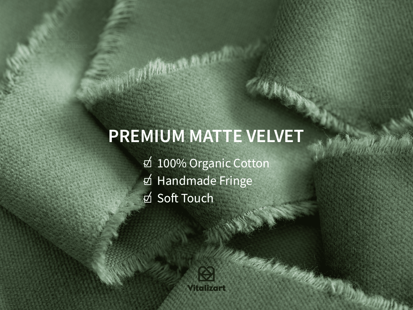 Frayed Fringe Velvet Ribbon 1.5" x 6 Yd (Dusty Green) - Vitalizart