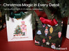 Christmas Small Paper Gift Bags with Ribbon Handles — Set of 10