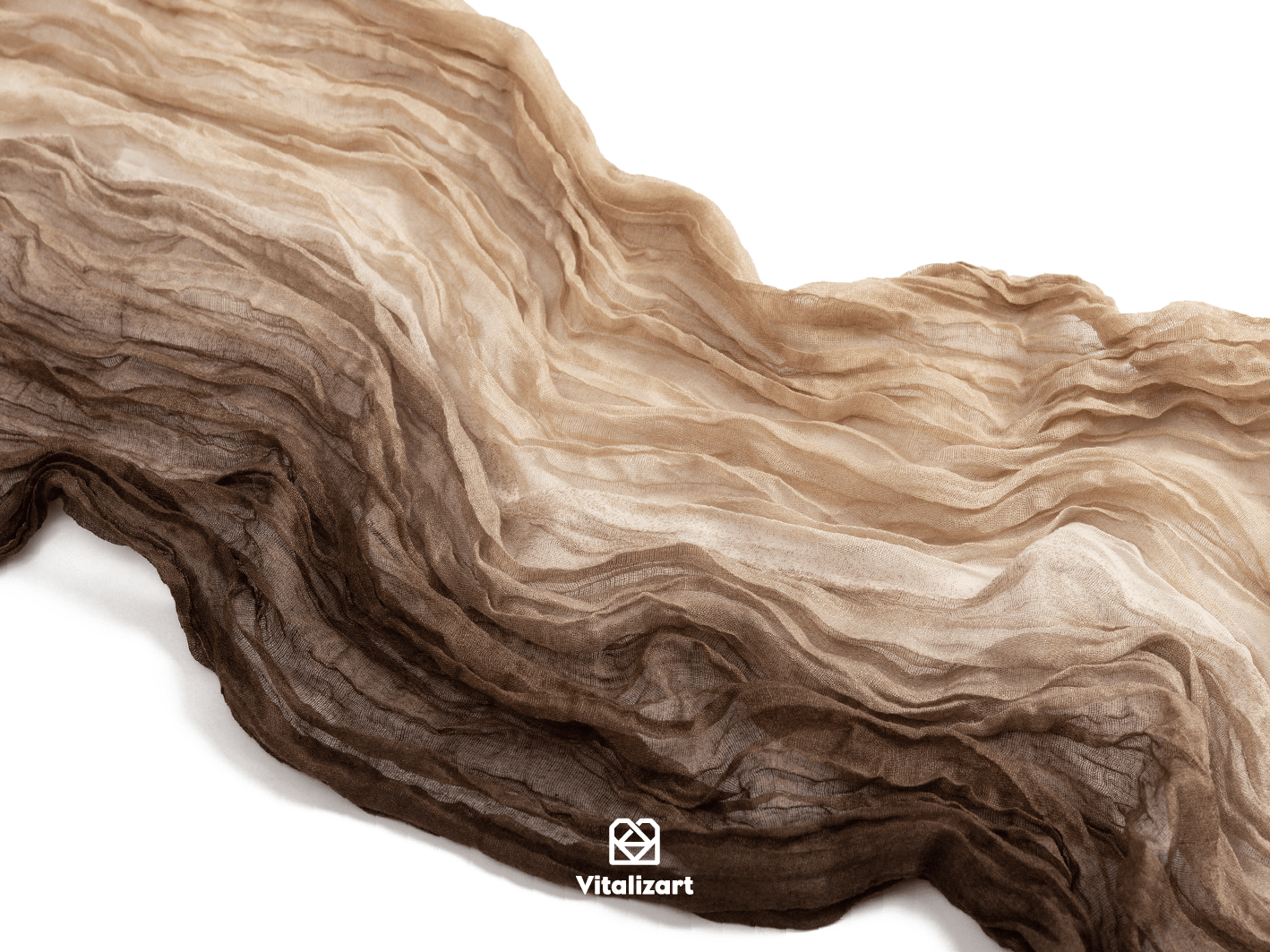 Cheesecloth Table Runner Gauze Boho Rustic 35 x 120 Inches (Nude Coffee Brown) - Vitalizart
