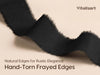Vitalizart Ribbon Cotton Handmade Fringe 1" x 15 Yd  Pure Natural Cotton Ribbons (Black)