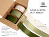 Double Face Functional Satin Ribbon 1" x 30Yd (Sage Green & Cream)