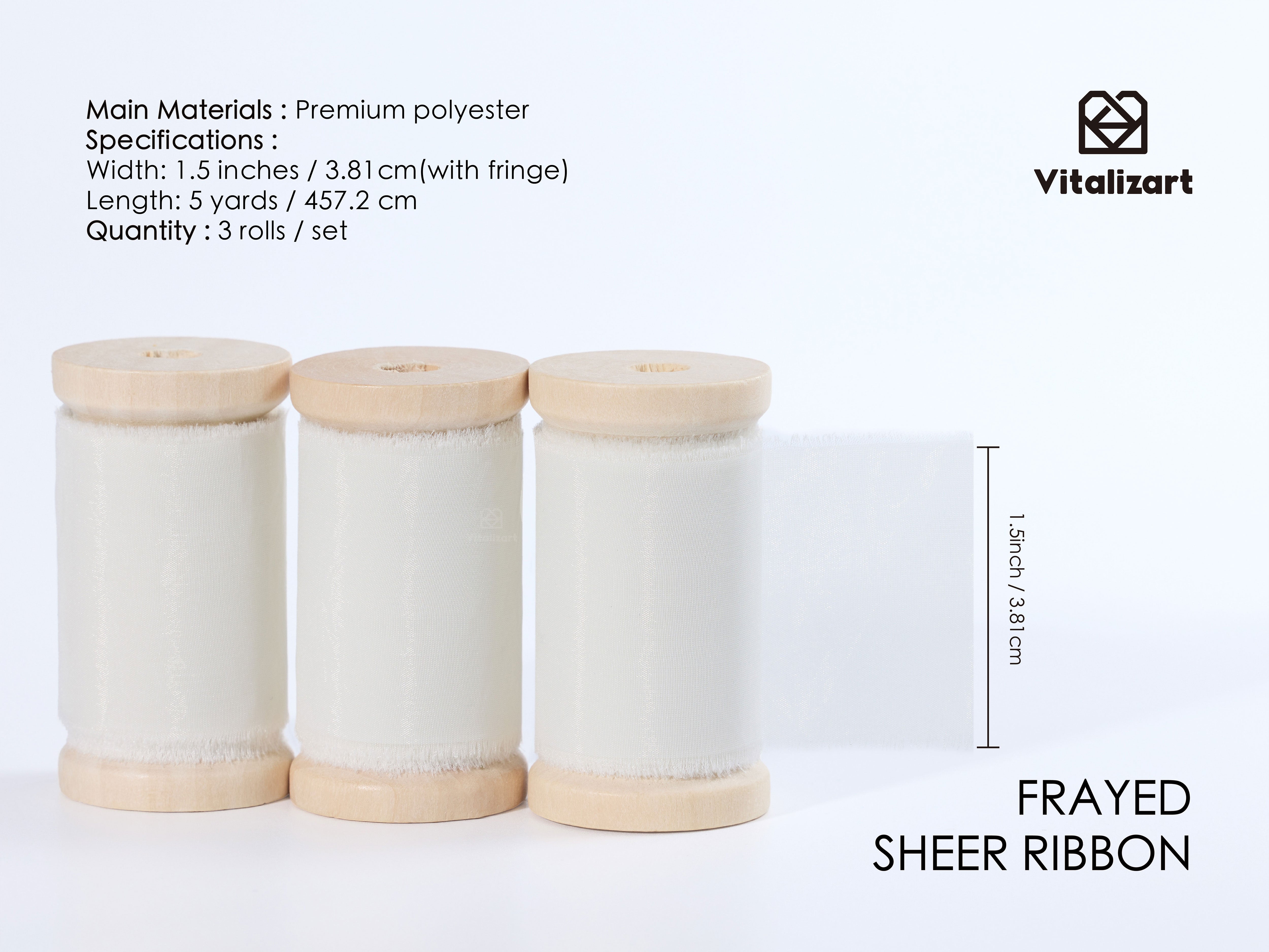 Silk Ribbon Frayed Sheer Ribbon 1 1/2