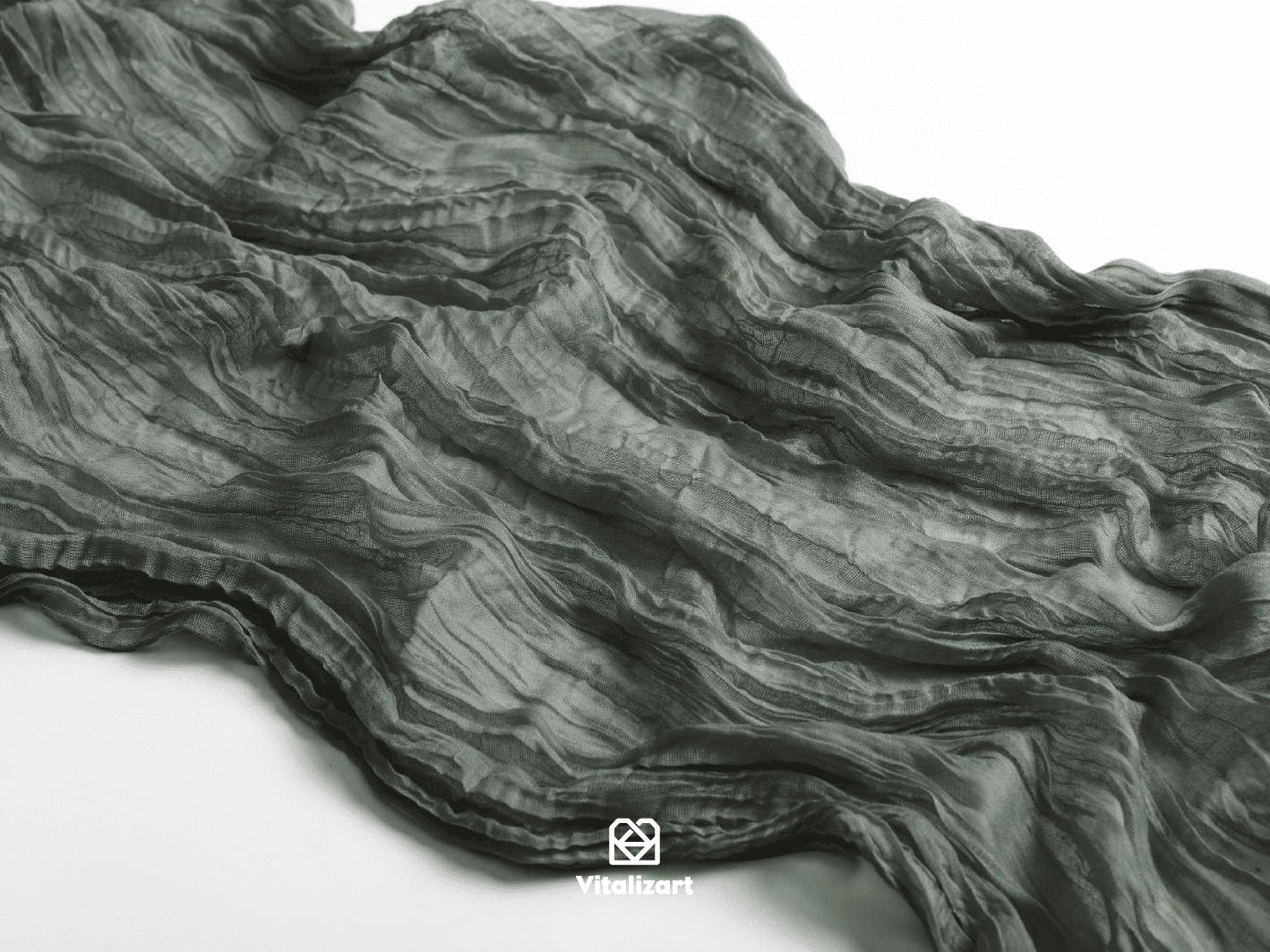 Cheesecloth Table Runner Gauze Boho Rustic 35 x 120 Inches (Gray Green) - Vitalizart