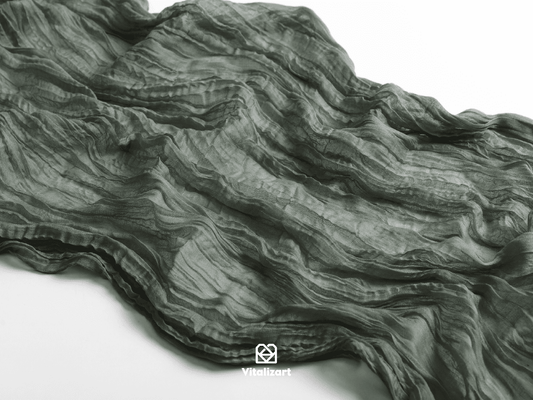 Cheesecloth Table Runner Gauze Boho Rustic 35 x 120 Inches (Gray Green) - Vitalizart