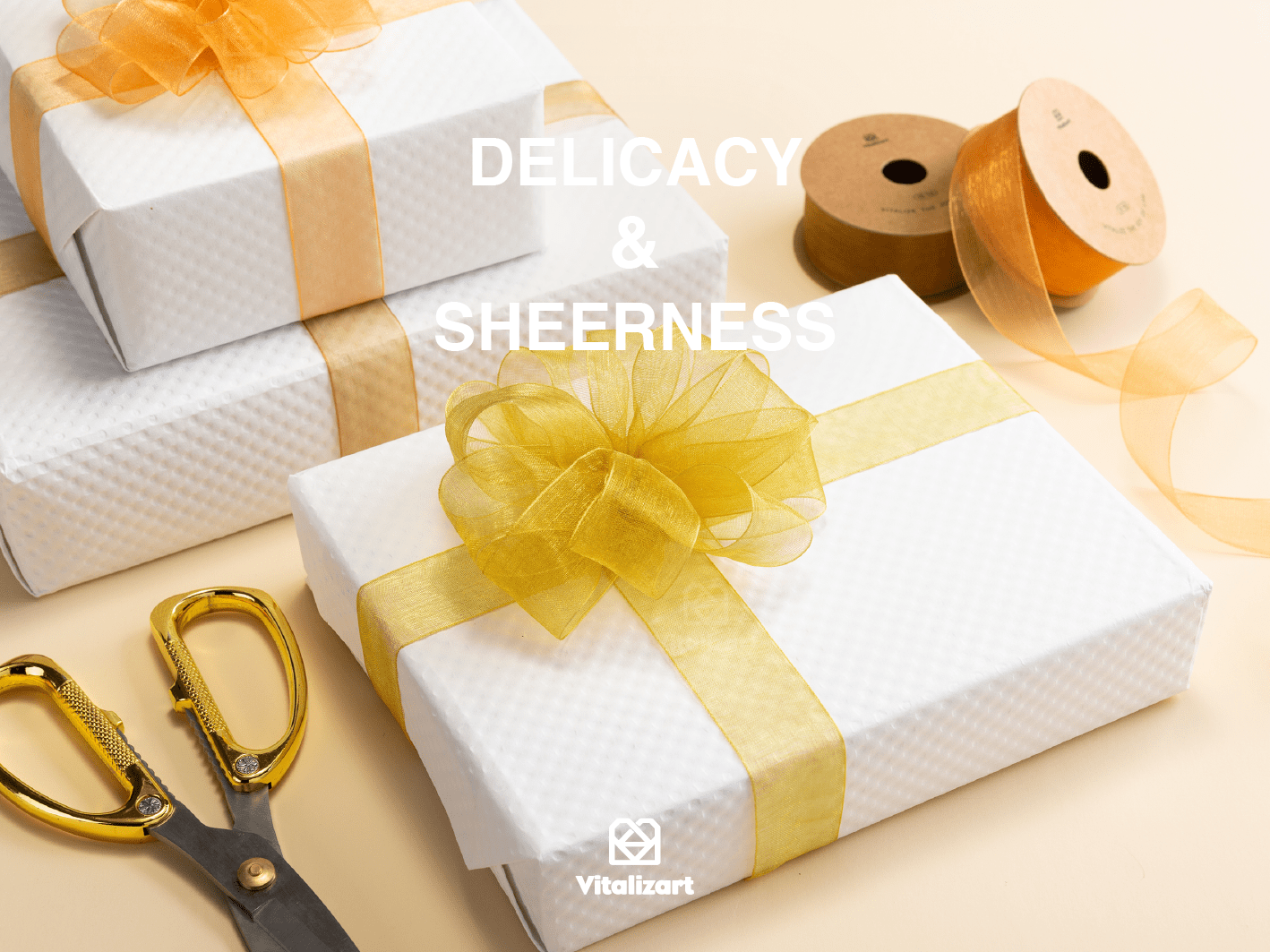 Organza Sheer Ribbon 1“ x 30 Yd (Gold Set) - Vitalizart