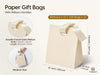 Cream White Medium Size/10pcs Paper Gift Bags with Ribbon Handles — Set of 10