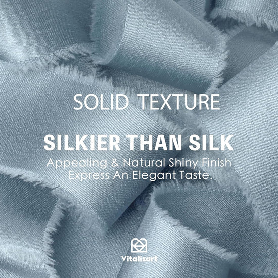 Silk Satin Ribbon With Wooden Spool 1" x 15 Yd (Dusty Blue) - Vitalizart