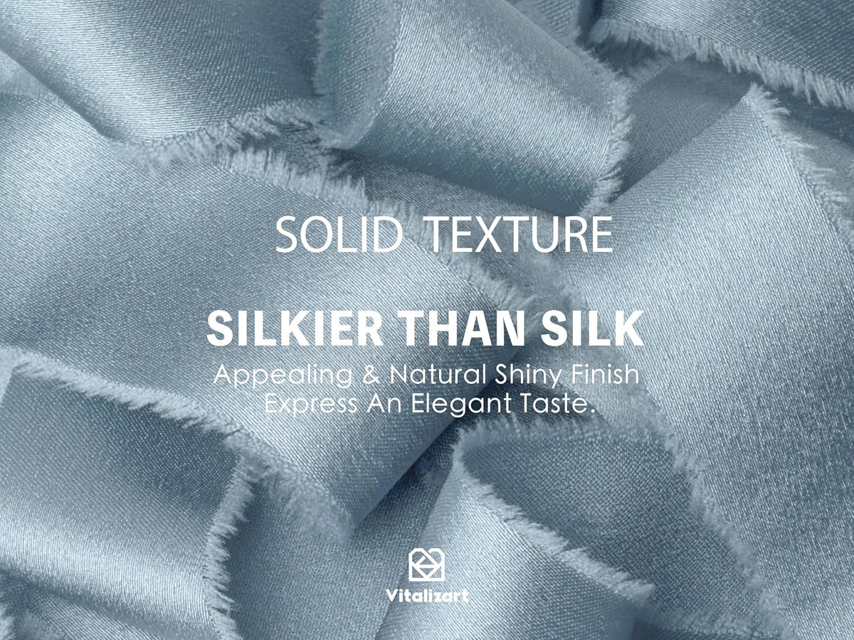 Silk Satin Ribbon With Wooden Spool 1" x 15 Yd (Dusty Blue) - Vitalizart