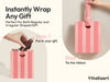Mixed-Color Striped Paper Mini Gift Bags with Ribbon Handles — Set of 10 - Vitalizart