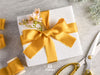 Silk Satin Ribbon With Wooden Spool 1" x 15 Yd (Gold) - Vitalizart