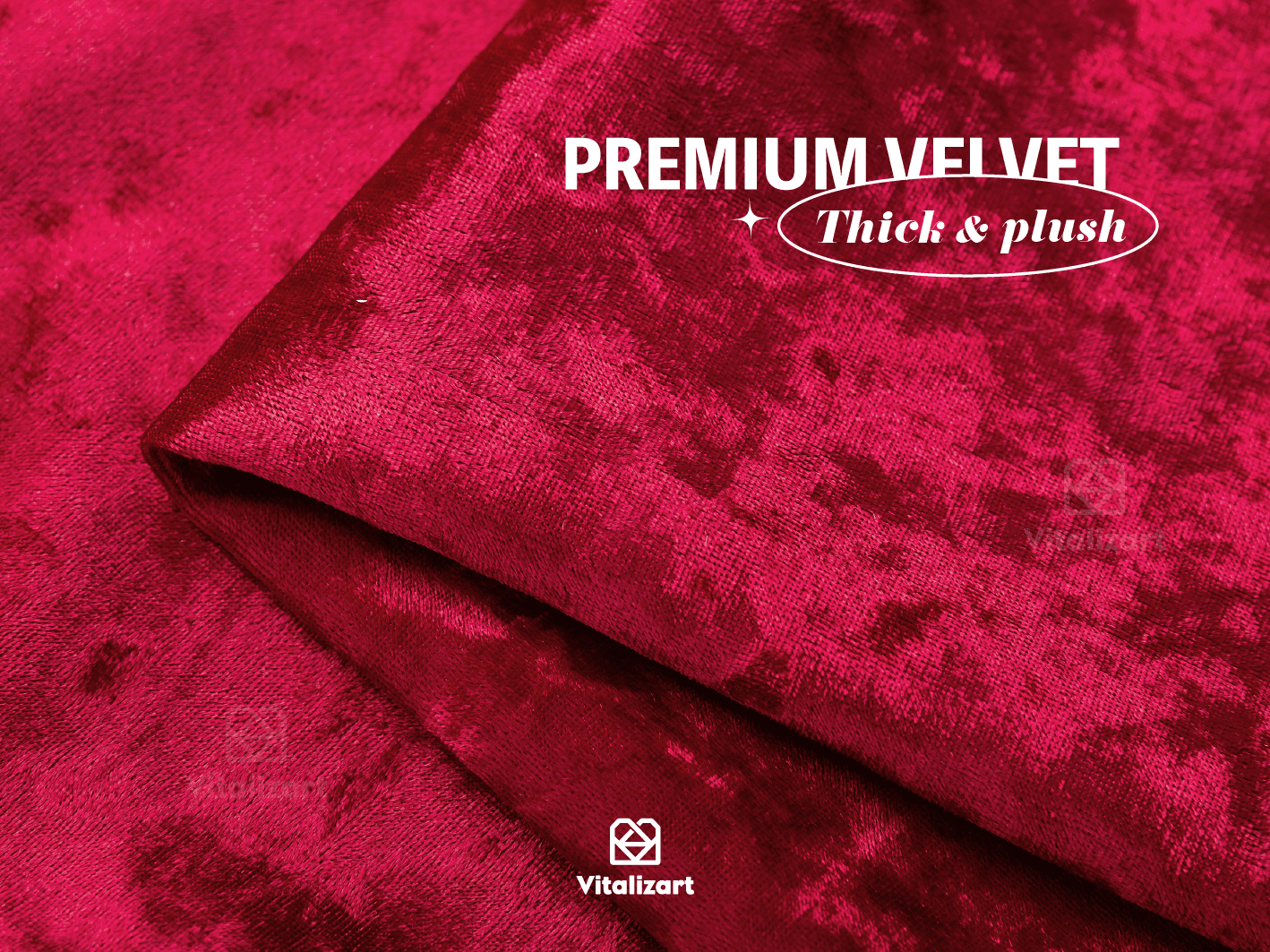 Deluxe Velvet Ribbon Set With Wooden Spool 1" x 9Yd (Red) - Vitalizart